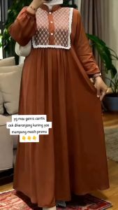 Gamis POLO LINEN kombinasi BORKAT MIX RENDA VIRAL 2025
