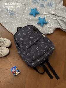 KDMILD | Gentle Korean Style Student Water Ice Blue Star Pattern Lightweight and Large Capacity Backpack
