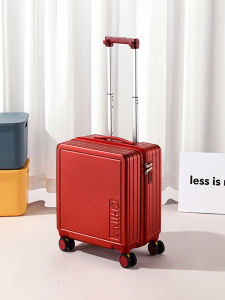 Kangaroo Small Carry-On Suitcase Red Womens Password Lock 14 Inch Fashionable Travel Bag with Wheels ABS+PC Material