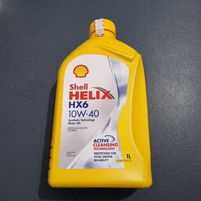 Oli Mesin Shell Helix HX6 SAE 10W-40 1 Liter 1L Bensin Diesel