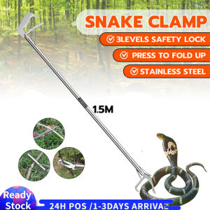 【Malaysia Ready Stock】1.5m Stainless Steel Foldable Snake Catcher Snake Tong Snake Clamp with Zigzag Wide Jaw Penangkap Ular Alat Tangkap Ular Penyepit Ular 捕蛇器 抓蛇工具 Tongs For Snake - Lazada