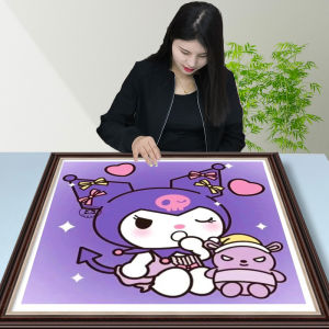 Kuromi Cross Stitch Kit 2025 New Model Thread Embroidery Living Room Childrens Room Cartoon Anime Animal Small Pieces DIY