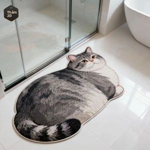 VIKAMA Không Đều Hình Chó Husky Hình Thảm Mềm Mại Chống Trơn Trượt Thảm Trải Sàn Dễ Thương Ngủ Hình Chó Con Thiết Kế Cho Phòng Ngủ Phòng Khách Trang Trí Nhà