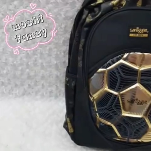 Tas Ransel Motif Bola Emas size SD dan SMA/ Tas Sekolah Soccer Gold Assist/ Tas Gendong Anak Laki-Laki Boy Bola Emas size PlayGroup Size L