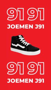 Sepatu Sneakers Joemen J 91 High Black White Natural 100% Brand Lokal Sepatu Pria Wanita Casual