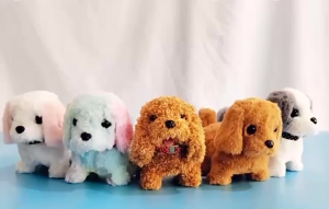 ของเล่นตุ๊กตาสัตว์เลี้นงตุ๊กตาน่ารักน้องสุนัข เดินได้ มีเสียง สมจริง ใช้ถ่าน AA 2ก้อน