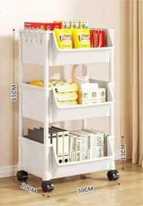 NEW Trolley Bookshelf Kitchen Storage Rack Kitchen Corner Narrow Slit Storage Cabinet Bathroom Living Room Home Organizer