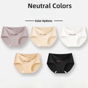 Miiow | Cat Person Yoga Fitness Seamless Underwear Womens 2025 New Style No Butt Squeezing Mid Waist Sports Thin Triangle Shorts