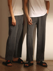 Couple Pajama Pants for Men and Women Pure Cotton Pants Spring & Fall Thin Baggy Straight Trousers Summer Can Be Outwear All Cotton Homewear Pants