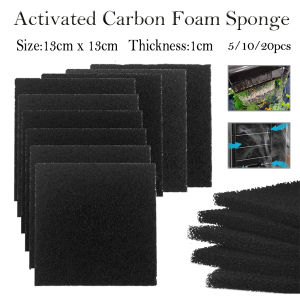 5/10/20 Pcs High-Quality Black Activated Carbon Filter Sponge 13x13x1cm Airs Filter Impregnated Sheet Pad Filter Sponge