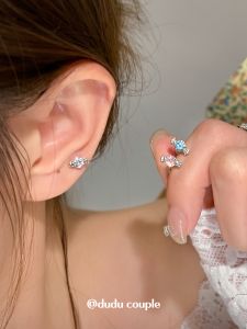 Duducouple Small Titanium Steel Ear Bone Studs Womens Sleepwear Friendly Earring Candy Spiral Ear Cuff No Need to Remove