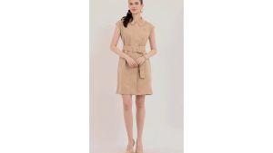 Badomoda DESTINY Belted Shift Dress with Front Zip