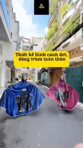 (Ảnh thật) Áo mưa 1 đầu 2 đầu cỡ lớn áo mưa cánh dơi áo mưa xe máy dáng trùm toàn thân không thấm nước