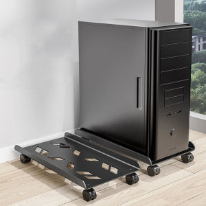 Mobile CPU Stand Steel PC Tower Stand CPU Holder with Rolling Caster Wheels Computer Tower Stand Fits Most PC for Home Office
