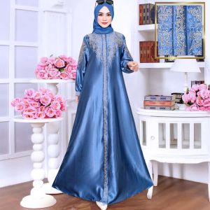 Gamis Satin Cristal // Gamis Bordir Modern // Gamis Lebaran Mewah