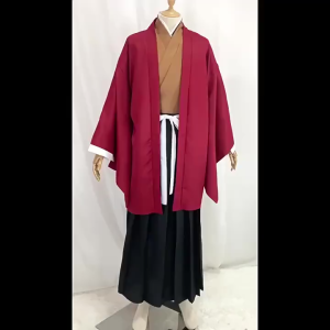 Ready Stock Demon Slayer Kimetsu No Yaiba Tsugikuni Yoriichi Cosplay Costume Full Set Kimono Outfit with Earrings for Men Women Halloween Anime Party Cos