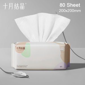 TEN-M JOURNEY Disposable Face Towel Facial Tissues - Natural Plant Fibers (80Pcs)