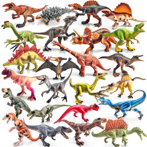 Realistic Solid Dinosaur Model Set Tyrannosaurus Rex Stegosaurus Brachiosaurus Toy Animals Dinosaur Toys for Children