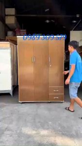 TỦ NHỰA ĐÀI LOAN 3 CÁNH MÀU NÂU CAO CẤP HCM