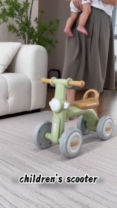 Woop Balance Scooter Kids 2 In 1 Walker 4-Wheel Non-Pedal Sliding Bike with Musical Lights