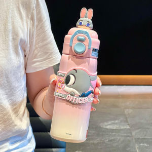 Disney | Portable Insulated Childrens Water Bottle with Double Drinking Spouts 316 Stainless Steel Liner
