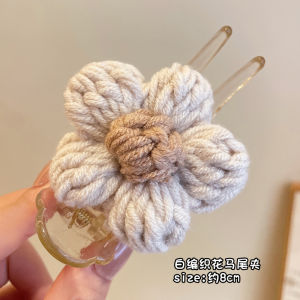 Kẹp Tóc Búi Tóc Hoa Bằng Sợi Lông Cừu Cao Cấp Dành Cho Nữ Kẹp Tóc Đuôi Ngựa Kẹp Tóc Sau Đầu Phụ Kiện Tóc Thời Trang Mùa Thu Đông