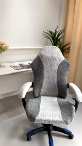Office Chair Cover Gaming Chair Cover Universal Slipcovers Removable Solid Color Seat Cover Washable Anti-Dust Spandex Chair Protector Cover with Zipper Elastic Armchair Seat Cover for Home Office