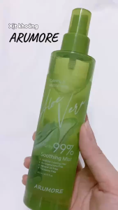 Xịt Khoáng Arumore Aloe Vera 99% Cấp Ẩm Làm Dịu Cân Bằng Da Soothing Mist Hàn Quốc Chai 200ml