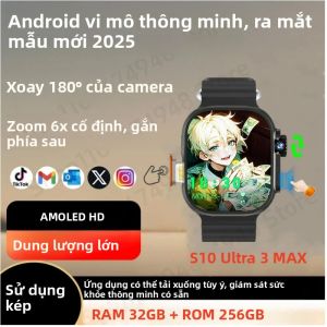 Đồng Hồ Thông Minh DW100 Pro S10 Ultra 3 Max Với Màn Hình AMOLED Cảm Ứng Android 10.0 GPS WiFi NFC La Bàn Theo Dõi Giấc Ngủ & Nhịp Tim RAM 4GB Bộ Nhớ 128GB