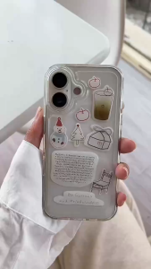 เคสใสอะคริลิค 16 Pro max เคสเเถมสติกเกอร์นูน DIY เคสสำหรับ iphone รุ่น11 7Plus XR 12 Pro Max Xs max 13 13promax 14 Pro max 16 Pro max