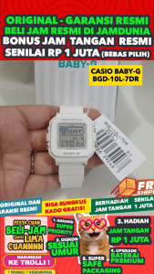CASIO ORIGINAL - CASIO BABY-G BABY-G+ PLUS BGD-10L-7DR BGD 10L 7DR - WOMEN NG - RUBBER - Putih - Jam dunia JD18 # Jam Tangan Wanita Jam Wanita Jam Tangan Anti Air BABYG BABY G + CASIO BGD-10L-7D BGD 10L 7D BGD-10L 10L BGD10 BGD-10 BGD10L $ S003