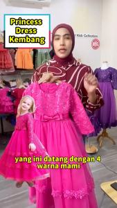 [4-8±Yrs] Gaun Budak Kids Dress Retro Kembang Princess Girl Dress Party Dress Wedding Birthday Dress Soft Cotton Lembut