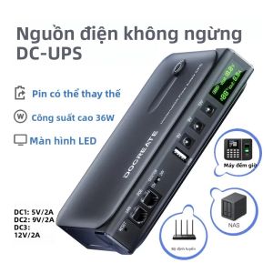 DC UPS Hệ Thống Cung Cấp Điện Liên Tục Đầu Ra 5V-24V Với 4x18650 Pin Có Thể Thay Thế Cho Bộ Định Tuyến Giám Sát An Ninh Modem NAS