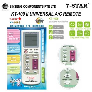 Universal All Brand In One Air Cond Remote Control QUNDA (KT-109II) Aircond