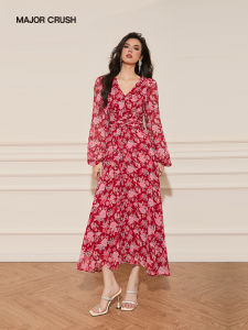 French Style Floral Long Sleeve Dress