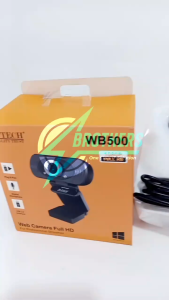 Webcam M-TECH WB500 Hitam Full HD 1080P dengan Mikrofon Internal dan USB Plug & Play