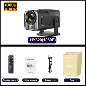 HY320 Home Edition Newly Native 720P Android 13 4K Projector 300ANSI Wifi6 BT5.2 Cinema Outdoor Portable 180° Rotable Projector