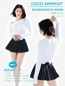 AquaPlay Sports Swimwear Fitness White Backless One-Picec Swimsuit Beach Swimming Surfing Clothes Diving Outdoor Sport Black Fashion Style