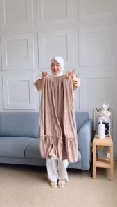 ROK WANITA RUFFLE & PLISKET LIDI REMPEL: ROK WAFFLE LEBAR PAYUNG RUFFLE PLISKET LIDI REMPEL PANJANG WANITA By Toko Anfasha