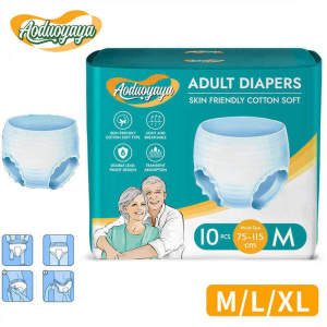 Aoduoyaya 10pcs/1pack Adult Diapers Pants High Absorption Adult Pull-Up Pants Leak-Proof Size M/L/XL