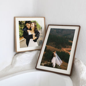 Black Walnut round Corner Wall Hanging Picture Frame Real Wood Simple Modern Style Living Room Bedroom Home Decorative Frame