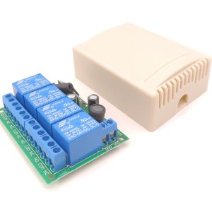 WenQia RF 433MHz รีโมทคอนโทรลไร้สายสวิตช์ DC 6V 12V 24V 4Ch โมดูลรีเลย์ตัวรับสัญญาณและเครื่องส่งสัญญาณกันน้ำ Keyfob