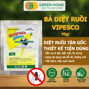 3 Gói Bả Diệt Ruồi Vipesco GreenHome Gói 10gr Chính Hãng Hiệu Quả Cực Nhanh Dẫn Dụ và Diệt Ruồi Triệt Để