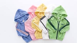 38Rolanko 2-7 Years Kids Windbreaker Sunscreen Jacket Toddler Boys Zip Hooded Dust Coat Girls Cal Waterproof Lightweight Summer Clothing