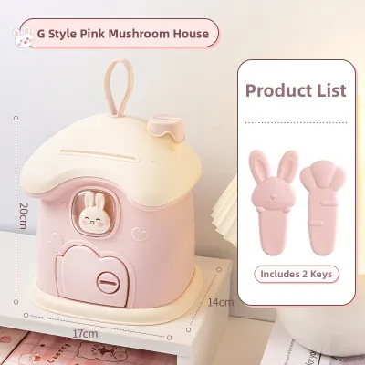 QU RAN | Children Cartoon Piggy Bank Password Box Gift