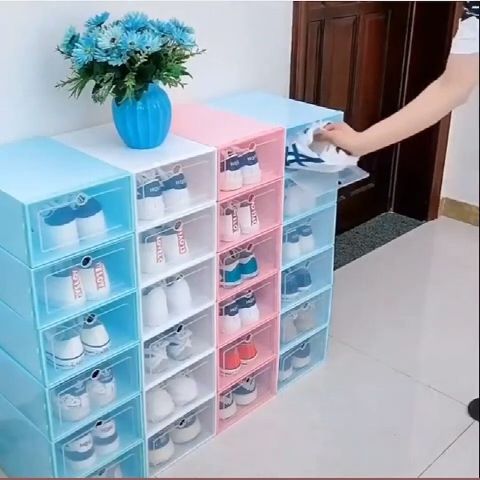 Shoe Rack Organizer Shoe Box Storage Organizer Lagayan ng sapatos Shoes Cabinet Transparent Clear Shoes Case on sale