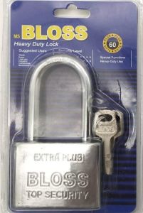 กุญแจ Bloss Silver แม่กุญแจล็อค พร้อมลูกกุญแจ 3 ดอก สีเงิน 30mm 40mm 50mm 60mm คอยาวและสั้น Key Silver