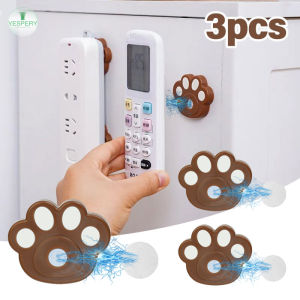 1/2/3Pcs Cute Bears Paw Magnetic Remote Control Holder Wall Hanging Hook Punch Free Strong Magnet Storage Device Home Office Organizer