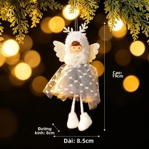 Mặt Dây Chuyền Trang Trí Hình Ngôi Sao Năm Cánh Đính Sequin Với Thiết Kế Ông Già Noel Dành Cho Trang Trí Nhà Cửa Và Cây Thông Giáng Sinh