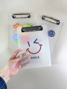 Thick Carved Acrylic File Clipboard Folder Menu Plywood Wall Hanging Hand Writing Hard Base Plate Cute Stylish Original Class Corporate Culture Wall Patchwork Design Culture Smiley Face Shape A4a5a 200.00cm-Inch